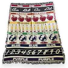 Vintage Schoolteacher Tapestry Blanket 49”x63” picture