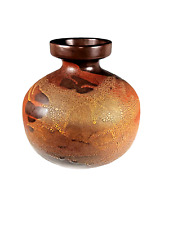 HAEGER EARTH WRAP VASE IN BROWNS, GOLDS AND COPPER COLORS - PRISTINE CONDITION picture