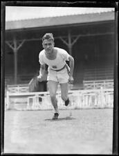 German athlete Mr Leo Lermond starting a run on a sports field - 1930s Old Photo picture