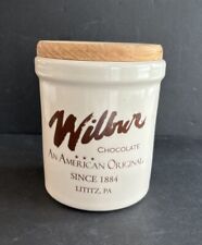 Wilbers Chocolate Crock With Wooden Lid Pre-Owned picture