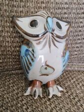 Owl Signed Ken Edwards Tonala Mexico Folk Art Pottery Painted Bird 6