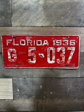 VINTAGE 1936 FLORIDA TAG TRUCK LICENSE PLATE #G 5-037 picture