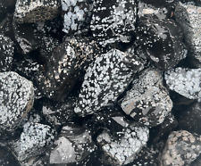 Snowflake Obsidian - Rough Rocks for Tumbling - Bulk Wholesale 1LB options picture