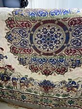 Indio Persian Silk Bed Coverlet Tapestry Vintage Vibrant Colors picture