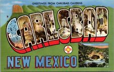 RARE Carlsbad New Mexico Greetings from Carlsbad Caverns Large Letter Postcard picture