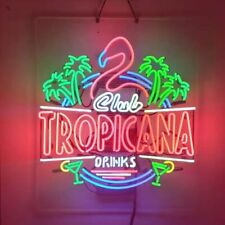 Tropicana Drink Flamingo Beer Neon Light Sign Glass Man Cave Wall Store  24