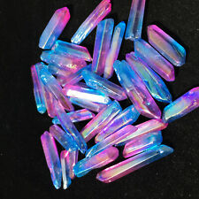 Colorful titanium rainbow aura lemurian quartz crystal point 50g picture