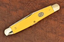 MOORE MAKER MADE IN USA by QUEEN CUTLERY CO YELLOW MUSKRAT KNIFE MATADOR TEXAS picture