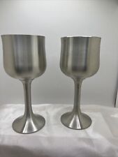 Set of 2 Eastern Pewter 97% Tulip Wine Goblet Drinking Cup Malaysia 6 1/4