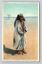 Needles CA-California, Old Mojave Woman on Desert, Antique Vintage Postcard picture