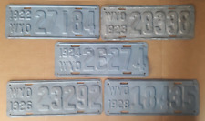 1922, 1923, 1924,1926 and 1928,  Wyoming License Plates  Ready for Restoration picture