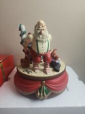 Vintage Santa And Friends Animated Music Box  Wind Up Decor 1993. Wind Up Tested picture
