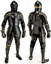 Medieval Knight Suit of Armor Black Finish Steel Combat Full Body Wearable armor picture
