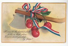 [53927] 1912 POSTCARD CLAPSADDLE? ARTIST SIGNED WASHINGTON'S HATCHET & CHERRIES picture