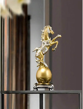 8'' Luxury Horse Statue Decorative Golden Horse Figurine Vintage Style For Decor picture