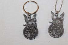 Friend Please Drive Safely Key Fob and Key Chain Set Pewter Angel Theme picture