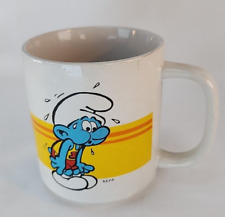 Vintage Sporty Smurf Coffee Mug Marathon Running Jogging Tea Cup Peyo S.E.P.P. picture