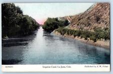La  Junta Colorado Postcard Irrigation Canal Trees Scene View c1910's Antique picture