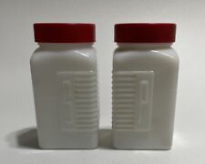 Vintage McKee Embossed Art Deco Milk Glass Salt And Pepper Shakers picture