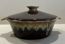 Vintage Brown Drip Glaze Casserole Dish with Lid picture