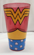 Wonder Woman Pint Glass Red Tinted Glass Glitter DC Comics 16oz picture