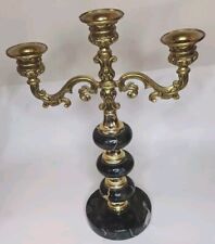 Vintage Brass & Marble Candle Holder  11