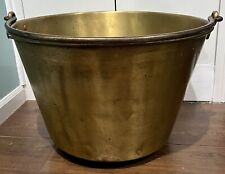 Antique Amish Brass & Copper Large Bucket Pail w/ Forged Iron Handle picture