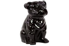 Urban Trends Collection 46649 Ceramic Sitting British Bulldog Figurine Black picture
