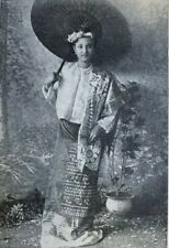 1902 Little Widows of Burma Mandalay King Thebaw illustrated picture