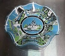 Vintage Walt Disney World Magic Kingdom Ruffled Glass Souvenir Bowl Dish 7