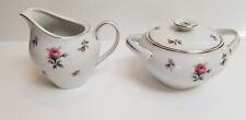 Vintage Glass Sugar and Creamer Set Rose Chintz By Meito Japan  picture