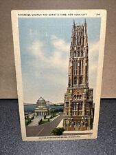 The Riverside Church, and grants Tomb NYC Postcard picture