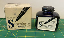 Vintage Ink Parker Super Chrome Blue-Black Ink With Original Box Full picture