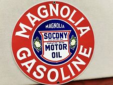 Magnolia gasoline Socony Oil round metal  sign reproduction picture