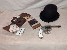 Old Wild West Gambler's Traveling Poker And Card Case With Derby Hat. picture