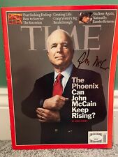 John McCain signed JSA COA Full Time Magazine senator president psa bas picture