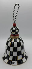 Mackenzie Childs Inspired Bell Large Hanging Hand Painted Checked picture