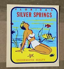 Water Dip Decal Sticker  Silver Springs Florida Vintage Souvenir Bathing Beauty picture