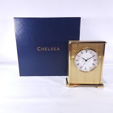 Vintage Heavy Chelsea Embassy Brass Quartz Desk Clock 5 3/4