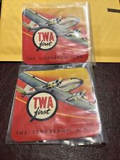 Vintage TWA First The Lindbergh Line Luggage Labels picture