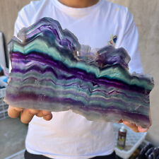 2.8lb Natural beautiful Rainbow Fluorite Crystal Rough stone specimens cure picture