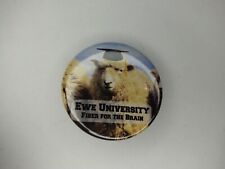 Ewe University Fiber For The Brain Pinback Button - Badge - Fibre - Funny Sheep picture
