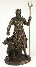 HADES Standing With CERBERUS Greek Mythology Underworld God Statue Bronze Color picture