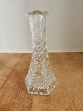 Wexford Candleholder Bud Vase 6 Inch Clear Glass Anchor Hocking Vintage picture