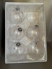 Vintage Simply Shabby Chic Christmas Ornaments - Set of 5 Clear Cut Glass picture