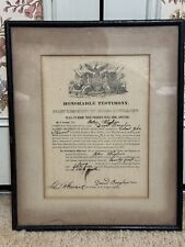 1845 Honorable Discharge 1st regiment of Horse Artillery NY state militia signed picture