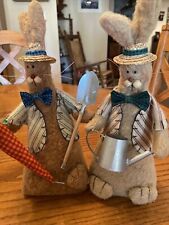 2 Rare Vintage Cloth Bunnies Weighted picture