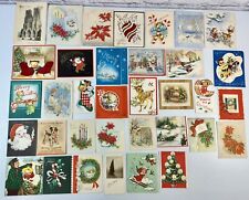 *E* Huge Lot of 35 Vintage Christmas Cards 1920’s-1960’s MCM Used picture