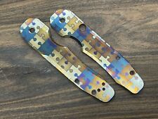 JIGSAW PUZZLES Heat Anodized Titanium Scales for SMOCK Spyderco Knife Made in US picture