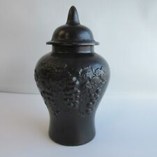 Antique Heavy Cast Iron Urn Jar Vessel w Lid Over 6 LBS picture